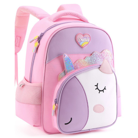 Ghiozdan Pregătitoare FUNTASY UNICORN Roz Mov 4fermoare 38.5HX30X18cm