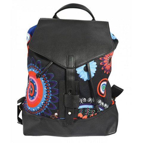 Rucsac Vintage Piele Oxigen Negru Roșu