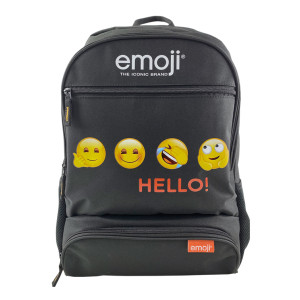 Ghiozdan EMOJI CLASIC școlar negru Hello