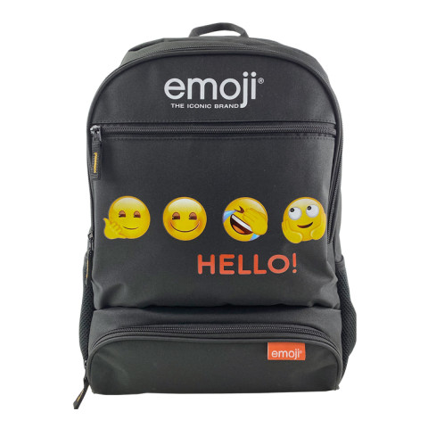 Ghiozdan EMOJI CLASIC școlar negru Hello