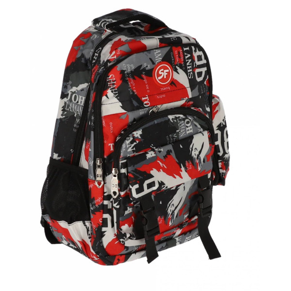 Ghiozdan SF, 4Fermoare 42cm  CAMUFLAJ , diverse culori
