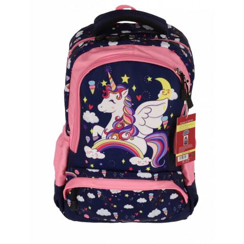 Ghiozdan UNICORN SF 4F 39Hx29x13cm 0.8Kg Bleu/ Mov