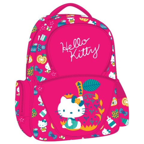 Ghiozdan Școlar HELLO KITTY Roz Apple 3fermoare 43HX30X12cm