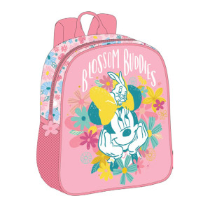 Ghiozdan Preșcolari MINNIE MOUSE Roz pastel Blossom 1fermoar 28HX24X9cm