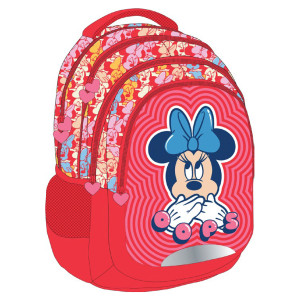 Ghiozdan Școlar MINNIE MOUSE Roșu Oops 3fermoare 46HX32X12cm