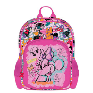 Ghiozdan Pregătitoare MINNIE MOUSE Roz Who me 2fermoare 38HX27X12cm