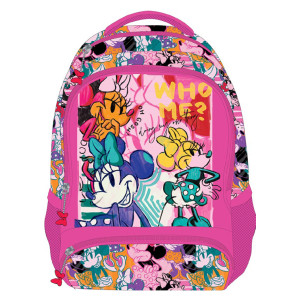 Ghiozdan Școlar MINNIE MOUSE Roz Who me 3fermoare 45HX32X14cm