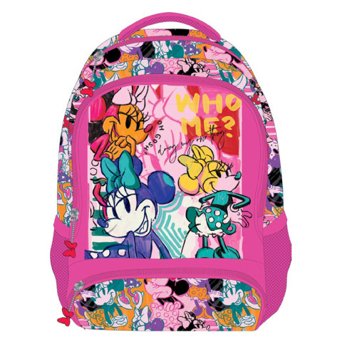 Ghiozdan Școlar MINNIE MOUSE Roz Who me 3fermoare 45HX32X14cm