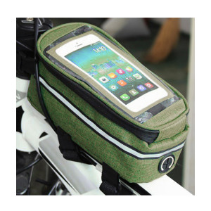 Geantă SILVIS cu Suport telefon bicicletă 2fermoare 19X9.5X10cm, kaki