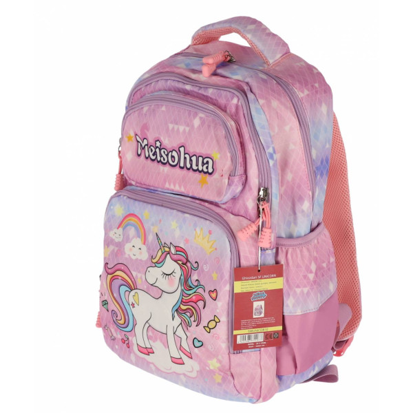 Ghiozdan UNICORN SF 4F 39Hx29x13cm 0.8Kg Bleu/ Mov