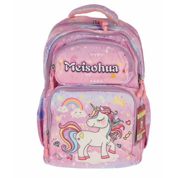 Ghiozdan UNICORN SF 4F 39Hx29x13cm 0.8Kg Bleu/ Mov