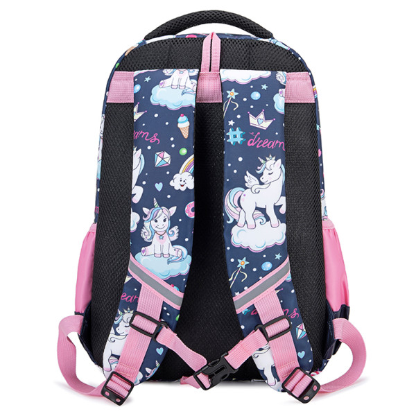 Ghiozdan Pregătitoare UNICORN Bleumarin 3fermoare 38HX29X13cm