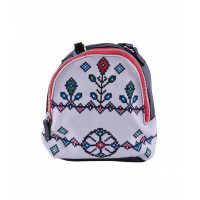 Mini-Rucsac Canvas ETHNO cu piele ecologică