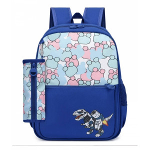 Ghiozdan Prescolari, Schoolfriendly, 2 Fermoare, 35Hx26x13cm, Albastru/Roz