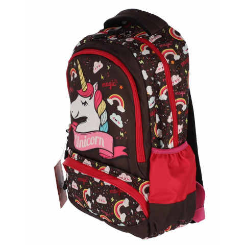 Ghiozdan UNICORN SF 4F 39Hx29x13cm 0.8Kg  diverse culori