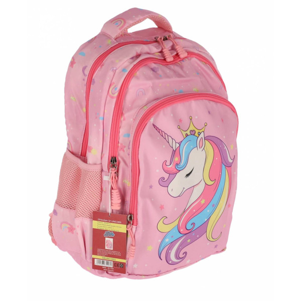 Ghiozdan UNICORN SF 4F 39Hx29x13cm 0.8Kg  diverse culori