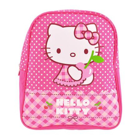 Mini Ghiozdan Hello Kitty Grădiniță buline Roz