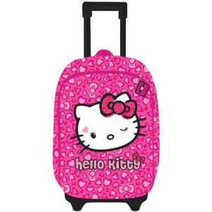 Ghiozdan Hello Kitty Troler 2 fermoare, Roz