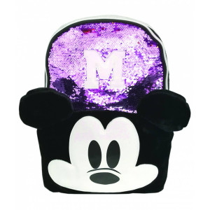 Ghiozdan Mickey paiete violet