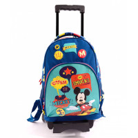 Ghiozdan troler Mickey Mouse Clasele 1-4, Albastru/Verde