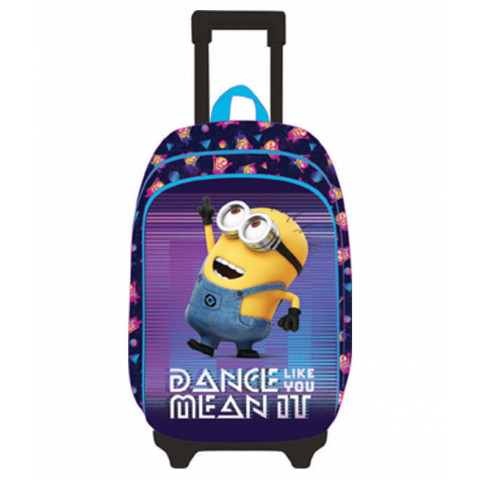 Ghiozdan Troler clasa 1/4, 3D 1 fermoar Minions Mov Minions