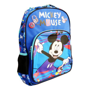 Ghiozdan clasa pregătitoare, albastru multicolor, Mickey