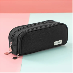 Penar textil neechipat organizator negru, 3 fermoare