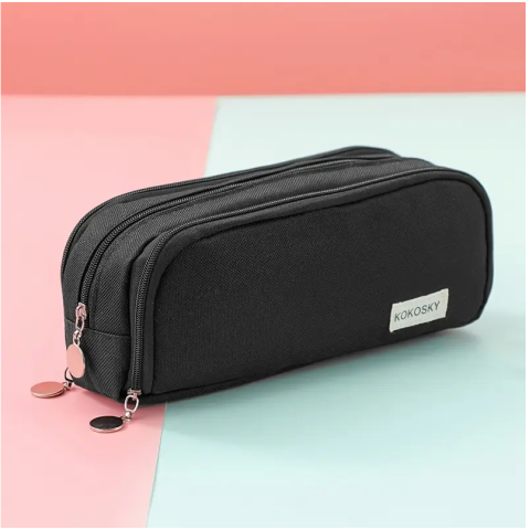 Penar textil neechipat organizator negru, 3 fermoare