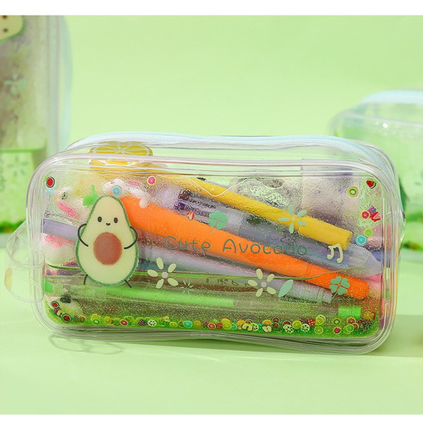 Penar PVC neechipat cu lichid Cute avocado, 1 fermoar