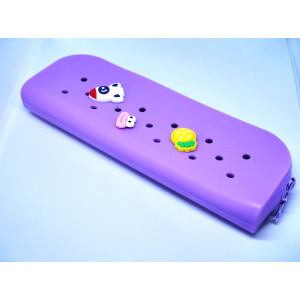 Penar siliconic mic cu charm-uri, violet