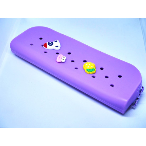 Penar siliconic mic cu charm-uri, violet
