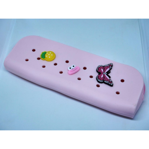 Penar siliconic mic cu charm-uri, roz