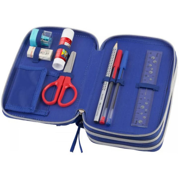 Penar echipat Faber-Castell Dinozaur, 44 piese, 3 fermoare