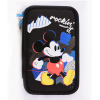 Penar Neechipat, 3 fermoare, albastru-negru Mickey