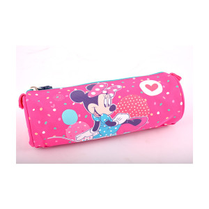 Penar Etui Tubular Roz-Dots Color Minnie Mouse