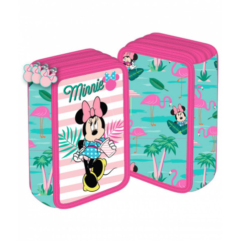 Penar 3 fermoare roz-verde Minnie Mouse