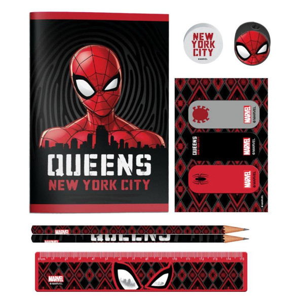 Penar PVC Spiderman echipat, 1 fermoar, 10 piese