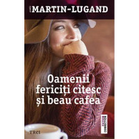 Oamenii fericiți citesc și beau cafea