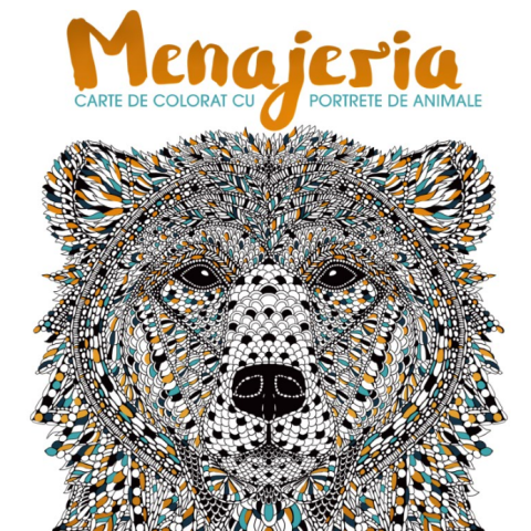 Menajeria. Carte de colorat cu portrete de animale