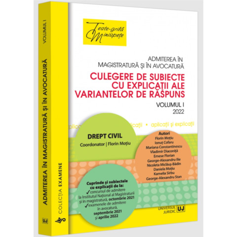 Admiterea în magistratură și în avocatură - Volumul 1 - 2022