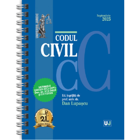 Codul civil Septembrie 2025 Ed. Spiralată
