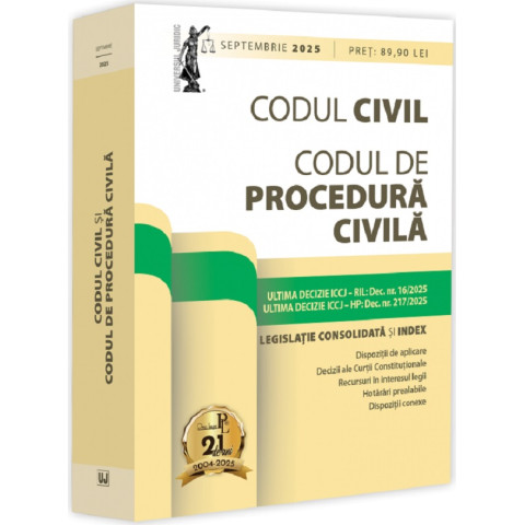 Codul civil și Codul de procedură civilă. Septembrie 2025