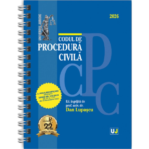 Codul de procedură civilă. Ianuarie 2026 Ed. Spiralată