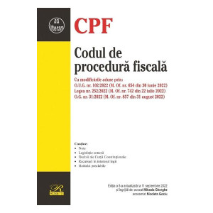 Codul de procedură fiscală Ed.5 Act. 11 septembrie 2022