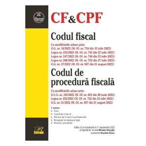 Codul fiscal. Codul de procedură fiscală Ed.2 Act. 11 septembrie 2022