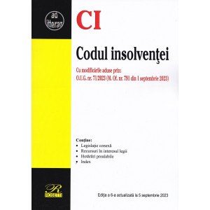 Codul insolvenței Ed.6 Act. 5 septembrie 2023