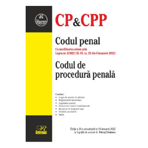 Codul penal. Codul de procedură penală Ed.26 Act.16 ianuarie 2022