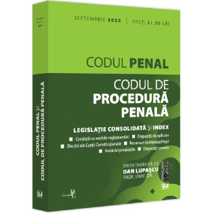 Codul penal și Codul de procedură penală Septembrie 2023