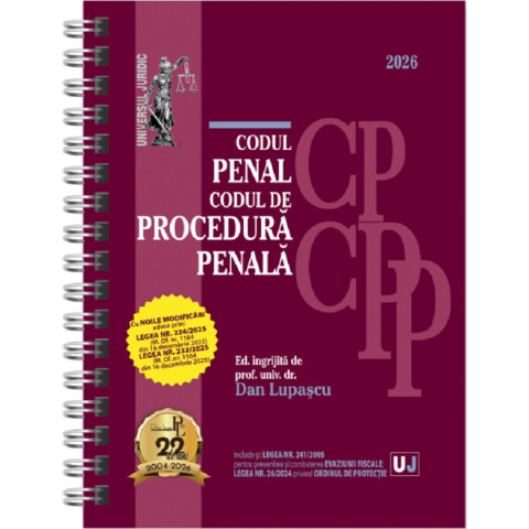 Codul penal și Codul de procedură penală. Ianuarie 2026 Ed. Spiralată