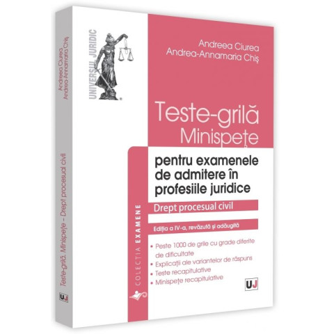 Teste-grilă, minispețe pentru examenele de admitere în profesiile juridice. Drept procesual civil